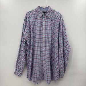 Ralph Lauren Mens Pink Blue Green White Gingham Check Plaid Shirt XLT